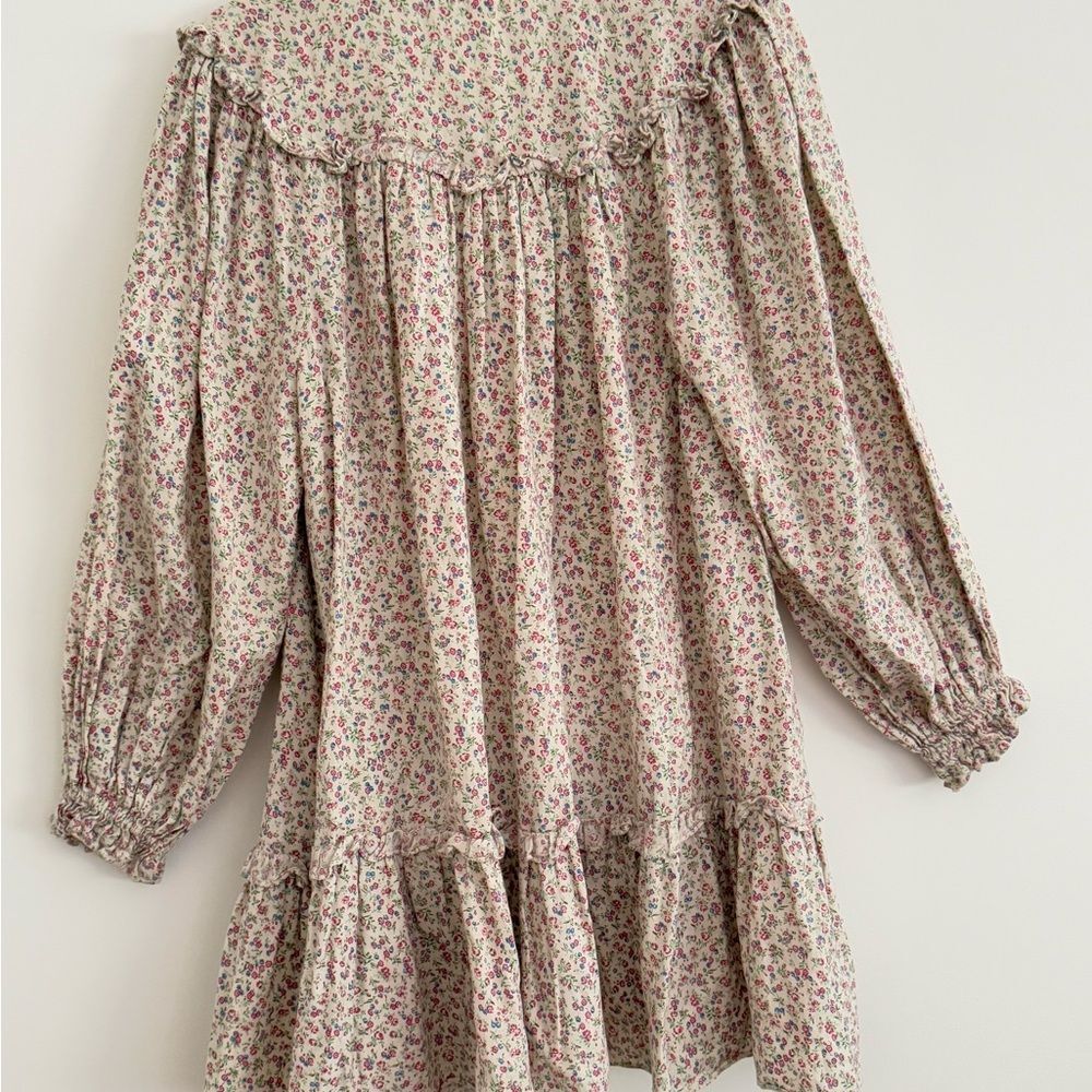 Doen Morning Glory NightgownFloral Ruffle Dress - Cream and Pink - Picture 5 of 6